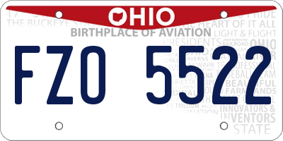 OH license plate FZO5522