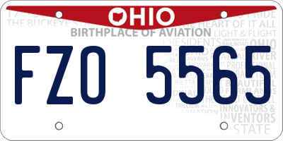 OH license plate FZO5565