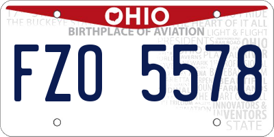 OH license plate FZO5578