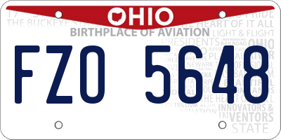 OH license plate FZO5648