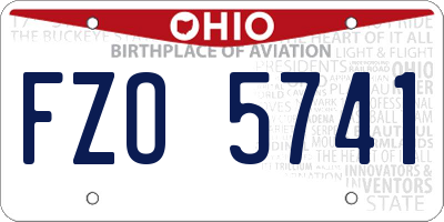 OH license plate FZO5741