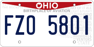 OH license plate FZO5801