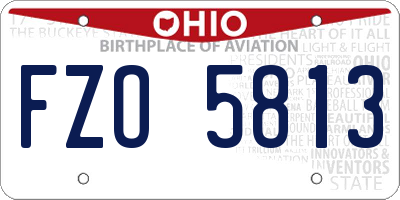 OH license plate FZO5813