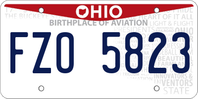 OH license plate FZO5823