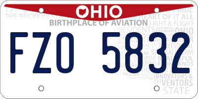OH license plate FZO5832