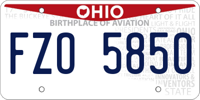 OH license plate FZO5850
