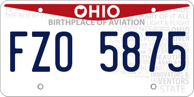 OH license plate FZO5875