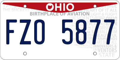 OH license plate FZO5877
