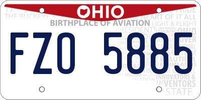 OH license plate FZO5885