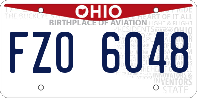 OH license plate FZO6048