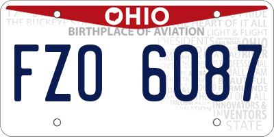 OH license plate FZO6087