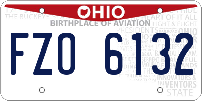 OH license plate FZO6132