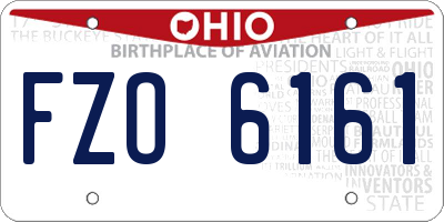 OH license plate FZO6161