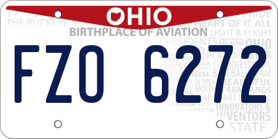 OH license plate FZO6272