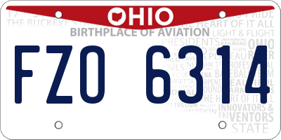 OH license plate FZO6314