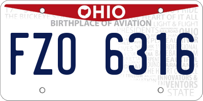 OH license plate FZO6316