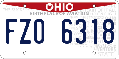 OH license plate FZO6318