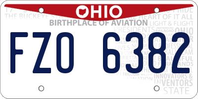 OH license plate FZO6382