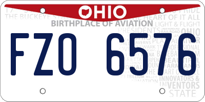 OH license plate FZO6576