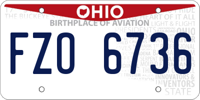 OH license plate FZO6736