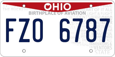 OH license plate FZO6787