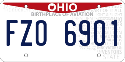 OH license plate FZO6901