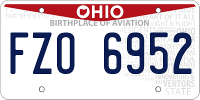 OH license plate FZO6952