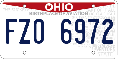 OH license plate FZO6972