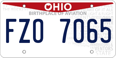 OH license plate FZO7065
