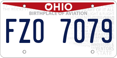 OH license plate FZO7079