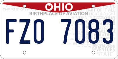 OH license plate FZO7083