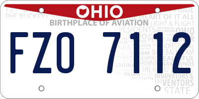 OH license plate FZO7112