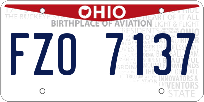 OH license plate FZO7137