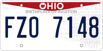 OH license plate FZO7148