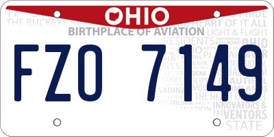 OH license plate FZO7149