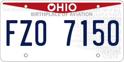 OH license plate FZO7150