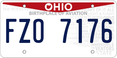 OH license plate FZO7176
