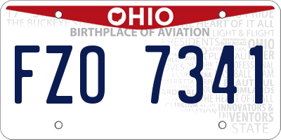 OH license plate FZO7341