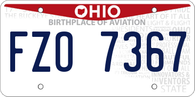 OH license plate FZO7367