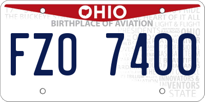 OH license plate FZO7400