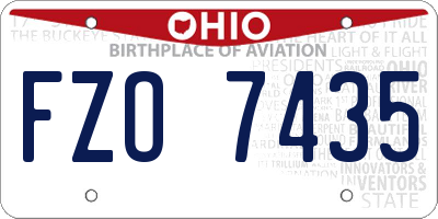 OH license plate FZO7435