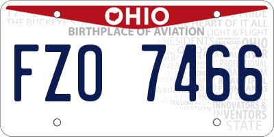 OH license plate FZO7466