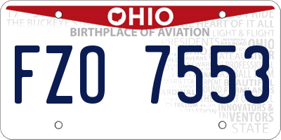 OH license plate FZO7553