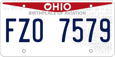 OH license plate FZO7579
