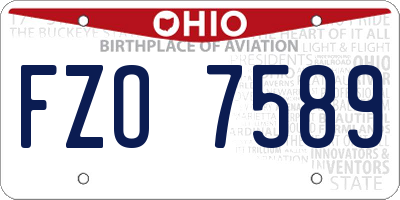OH license plate FZO7589