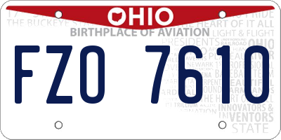OH license plate FZO7610