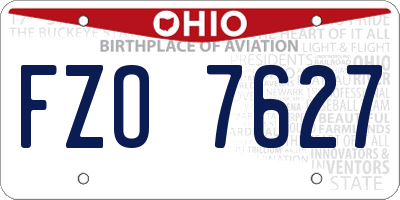 OH license plate FZO7627