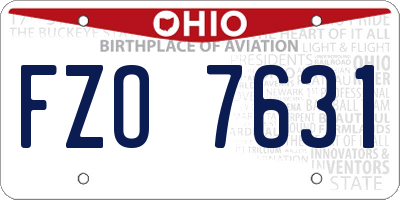 OH license plate FZO7631