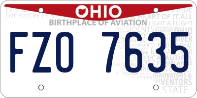 OH license plate FZO7635