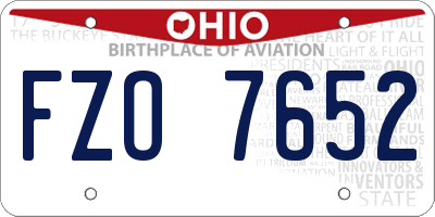 OH license plate FZO7652